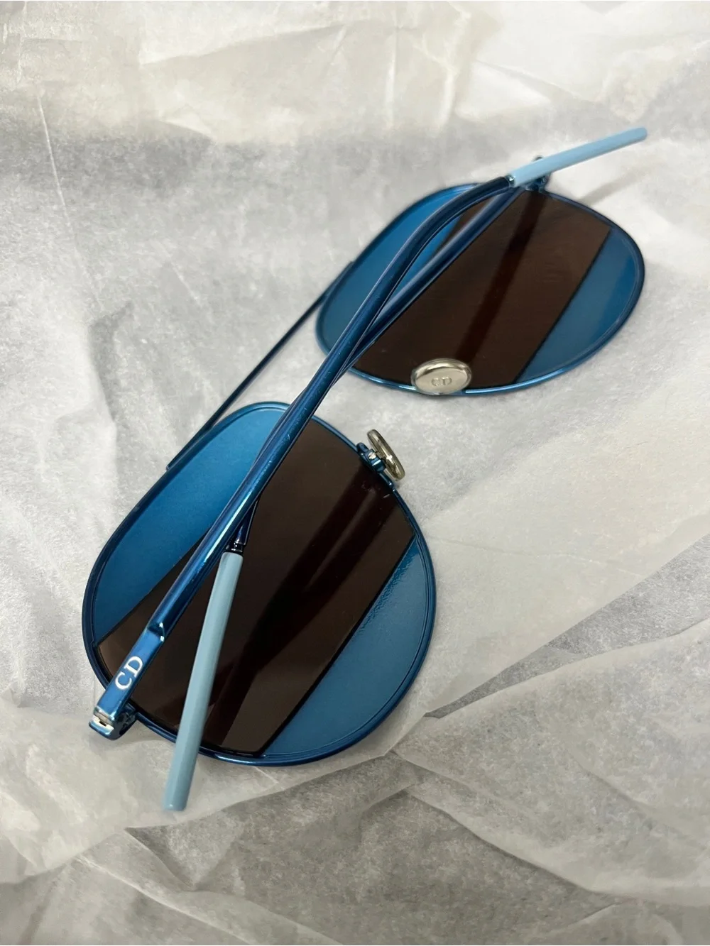 Christian Dior DiorSplit 1/S Y4ERD Aviator Sunglasses Blue Italy 59-14-145 Good